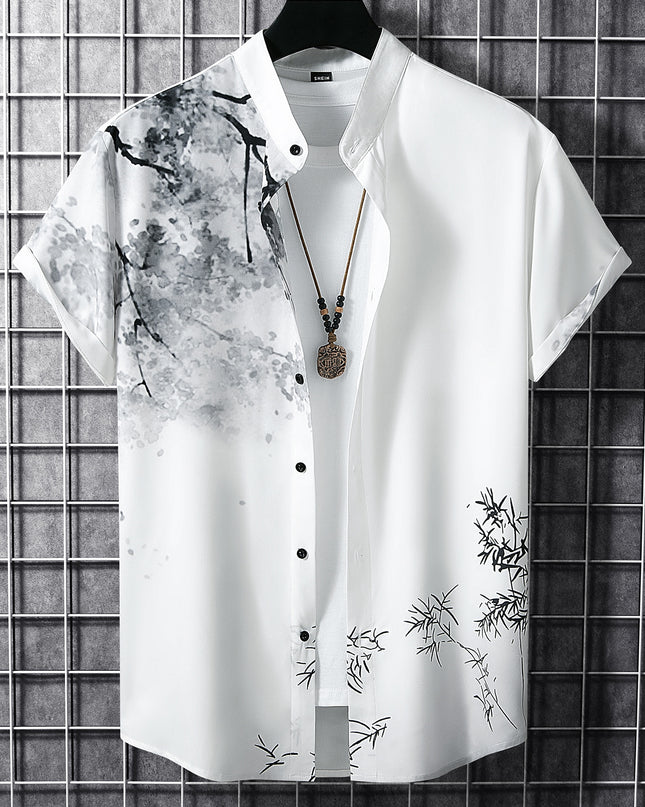 Manfinity RSRT Men Plants Print Button up Shirt without Tee