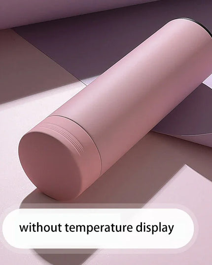 500ml Stainless Steel Vacuum Thermal Water Bottle with Digital Temperature Display - Leakproof Frosted Thermos for Coffee and Milk