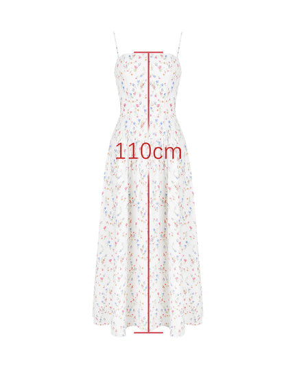 Summer Elegant Party Dresses 2024 New Arrivals Floral Print Spaghetti Strap Long Dresses One-Piece Graduation Dress