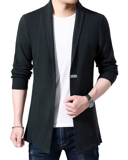 Cardigan Mens Sweaters Spring Autumn Men Casual Cardigan Jacket Man Solid Color Long Sweater Windbreaker Single Button Coats