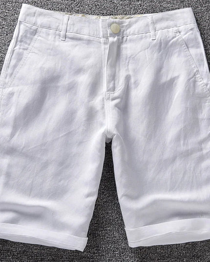 Designer New Linen Shorts Men Casual Beach Short Men Brand Wild Leisure Solid Cargo Shorts for Men Bermuda Masculina Bermudas