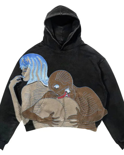 Harajuku Oversized Letter Print Streetwear High Quality Hoodie Vintage Streetwear Women Sweatshirt Goth Jacket Y2K Hoodies Women