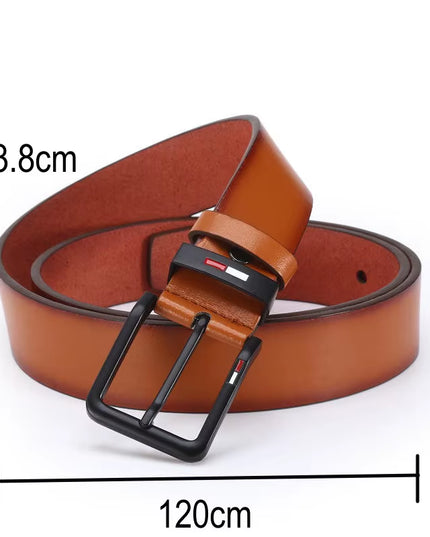 Men'S PU Leather Alloy Pin Square Buckle Belt Businessleisure Belts 2023 Fashion Black Coffee Brown Waistbelts for Men
