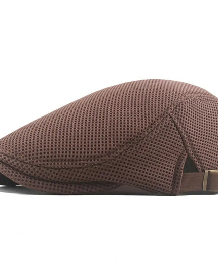 Hollow Breathable Mesh Men Beret Hat Adjustable Buckle Summer Autumn Sunscreen Men Cap Sport