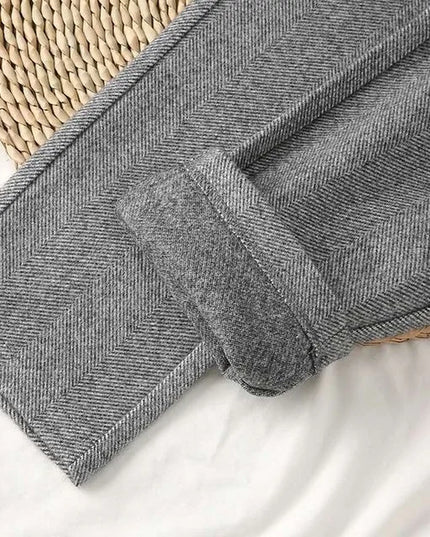 Woolen Pants Women'S Harem Pencil Pants 2024 Autumn Winter High Waisted Casual Suit Pants Office Lady Women Trousers