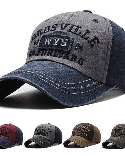 Four Seasons Men'S Baseball Cap Casual Wash Embroidered Cap Curved Brim Bowler Sun Hat Official Website