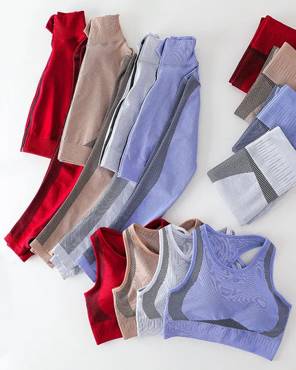 Women Fitness Sport Yoga Suit Seamless Women Yoga Sets Long Sleeve Yoga Clothing Female Sport Gym Suits Wear Running Clothes