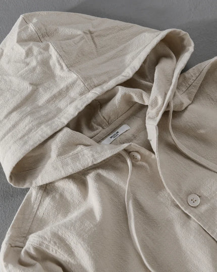 New Designer Italy Quality Linen Hooded Jacket for Men Casual Trend Spring Autumn Outerwear Blazer Top Clothes Chaquetas Jaqueta