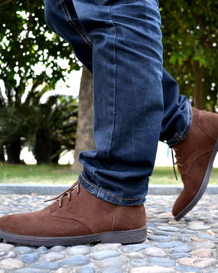 New Men Shoes Winter Boots Suede Leather Boots Men Snow Boots Waterproof Winter Shoes Leather Men Ankle Boots Fur Men Shoes