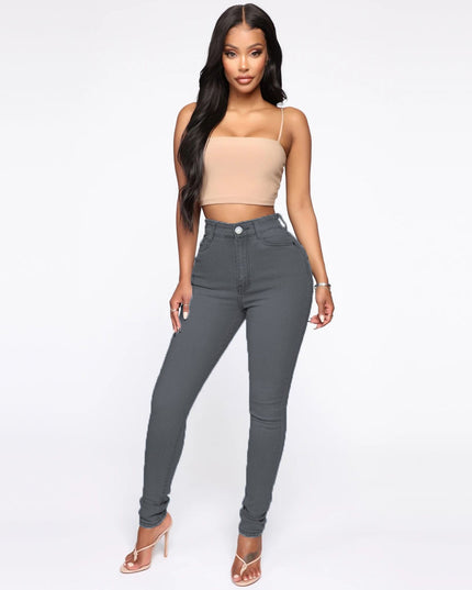 Slimming Jeans Pants for Women High Waist Trousers with Pockets