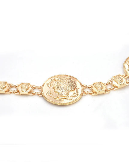 Gold Chain Belt Designer Belts for Women High Quality Waist Ketting Riem Silver Metal Big Coin Cinturon Mujer Cummerbunds