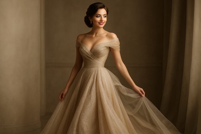 attractive female with very beautiful dress