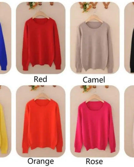 Plus Size S-XXXL Women Wool Pure Cashmere Sweater Pull Femme Long Sleeve Women Knitting Sweaters Pullovers 18 Colors