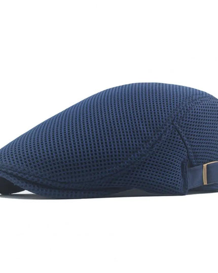 Hollow Breathable Mesh Men Beret Hat Adjustable Buckle Summer Autumn Sunscreen Men Cap Sport