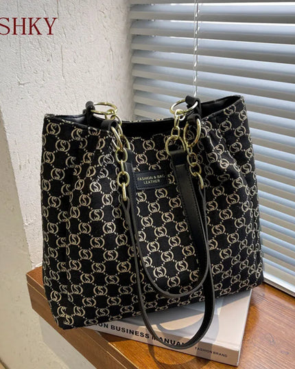 New Women Bag Shoulder Bag Handbag Sac a Main Casual Foreign Style Plaid Women'S Bag Large Capacity Tote Bags