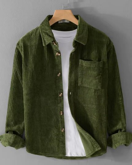 Thickening plus Size Long Sleeve Corduroy Cotton Shirt Men Brand Trendy French Style Designer Quality Top Clothes Chemise Homme