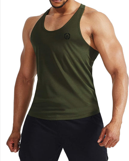 Men'S 3 Pack Workout Running Tank Top Sleeveless Gym Athletic Shirts,5080,Black/Grey/Olive Green,M