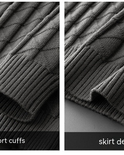 Men'S plus Size Knitted Sweater Loose round Neck Bottoming Shirt