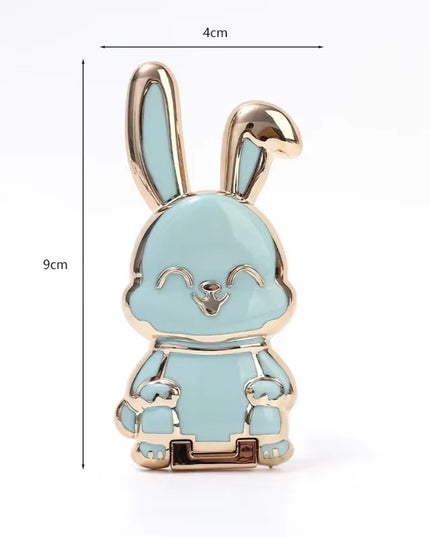 Finger Ring Phone Holder Desktop Ultra-Thin Cartoon Rabbit Phone Stand Foldable Buckle Adhesive Pull Rod Support Frame