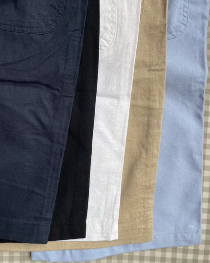 Designer New Linen Shorts Men Casual Beach Short Men Brand Wild Leisure Solid Cargo Shorts for Men Bermuda Masculina Bermudas