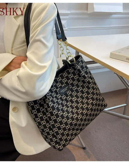 New Women Bag Shoulder Bag Handbag Sac a Main Casual Foreign Style Plaid Women'S Bag Large Capacity Tote Bags