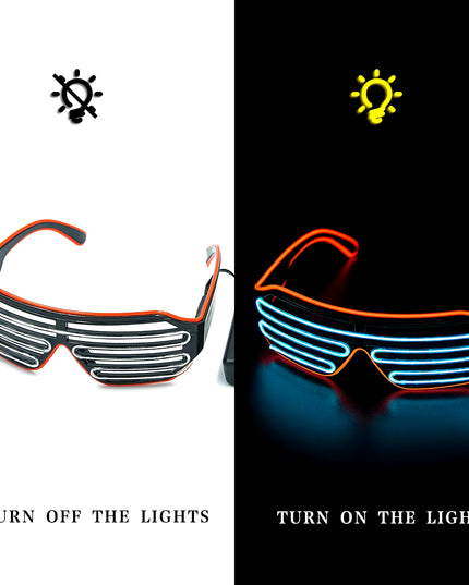 Glowing Glasses LED Gafas Luminous Bril Neon Christmas Glow Sunglasses Flashing Light Glass for Party Supplies Prop Costumes New