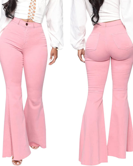 Women'S Flare Bell Bottom Jeans Destroyed Flare Denim Pants 70S Outfits for Women