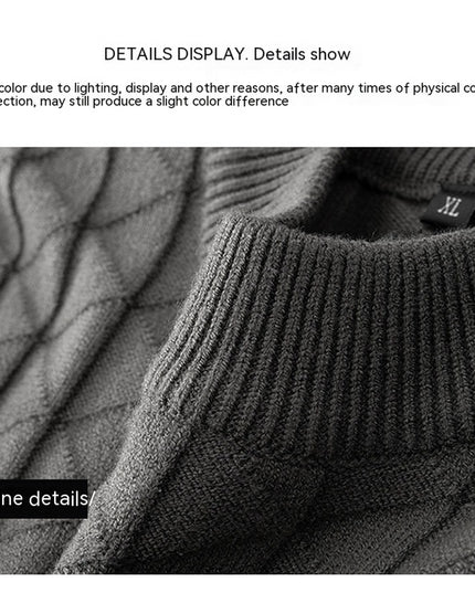 Men'S plus Size Knitted Sweater Loose round Neck Bottoming Shirt