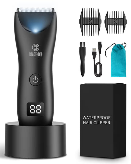 Men's Professional Groin Hair Trimmer and Body Grooming Clipper - Rechargeable Ceramic Shaver and Bikini Epilator