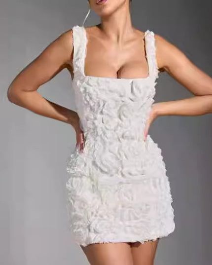 Women'S Graceful Tube Top Splicing Pullover Solid Color Flower Length Dress