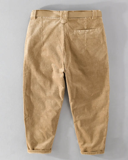 Designer New Thick Corduroy Cotton Pants Men Brand Trend Retro Stright with Belt Trousers 29-36 Pantalones Hombre Drop Shipping
