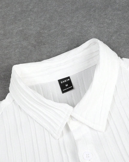 Manfinity Hypemode Men Solid Button up Shirt & Drawstring Waist Pants without Tee
