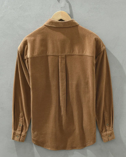 New Italy Quality Corduroy Cotton Shirt Men Brand Trend Thickness Long Sleeve Comfortable Tops Clothing Chemise Homme Drop-Ship