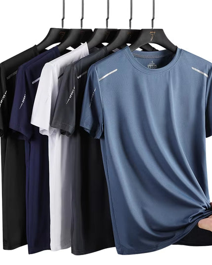 Men'S Running Quick Drying T-Shirts Breathable Hiking Fishing Tees Soft Elasticity Outdoor Sports Short Shirt Summer
