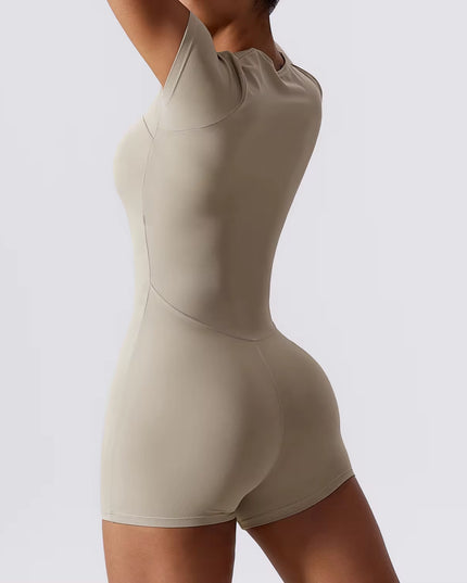New Yoga Clothes Shorts Short Sleeve One Piece Yoga Suit Women'S Gym Workout Tracksuit Sports Fitness Exercise Yoga Bodysuit