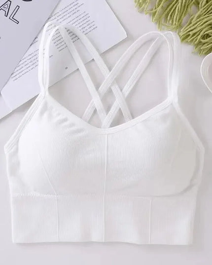 Sexy Women Tops Back Cross Strap Tank Top Push up Running Sports Bra Breathable Soft Fitness Beauty Solid Color Yoga Bra