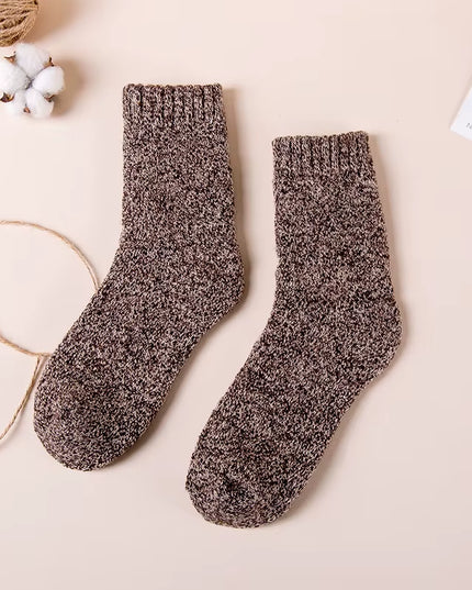 Winter Men'S Merino Wool Socks Super Thick Warm High Quality Harajuku Retro Snow Casual Antifreeze Cashmere Socks Men 3 Pair