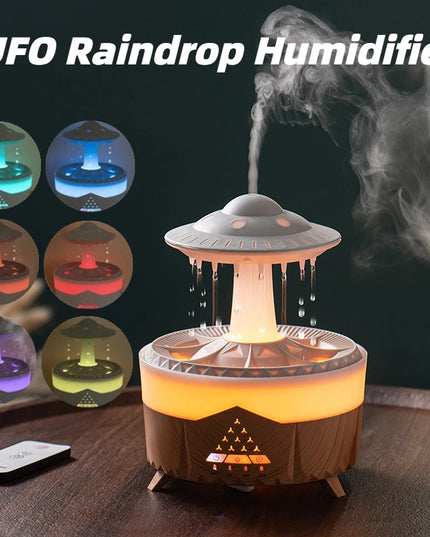 New UFO Raindrop Humidifier Water Drop Air Humidifier USB Aromatherapy Essential Oils Aroma Air Diffuser Household Mist Maker Home Decor