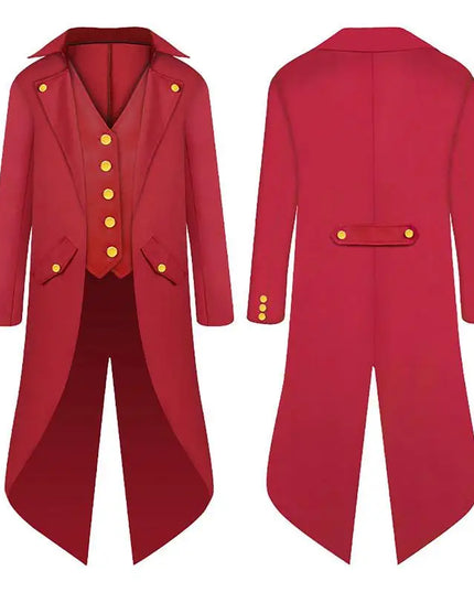 Joker Costume for Men Pirate Jacket Men Steampunk Coat Tailcoat Lightweight for Halloween Photos Vampires Boys Aged 6-14 Kids