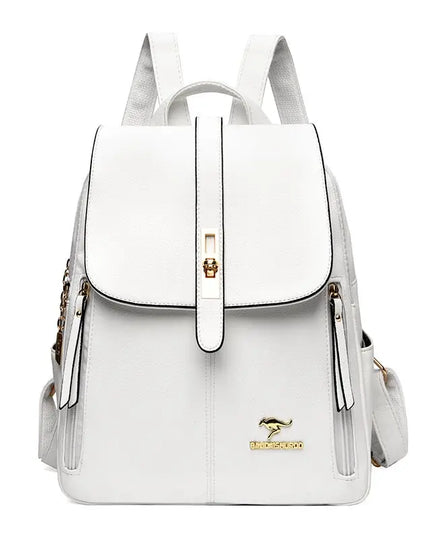Luxury Women Leather Backpacks for Girls Sac a Dos Casual Daypack Black Vintage Backpack School Bags for Girls Mochila Rucksack