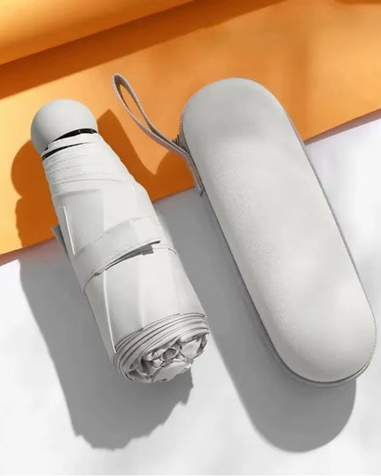 Capsule Umbrella Small and Portable Solid Color Sunshade for Women and Rain Dual Use Protection