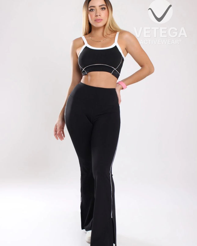 Yoga Sets High Waist Hip Lift Flared Pants Backless Bra Outfits Gym Workout Leggings Women Sportswear