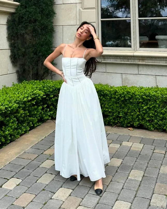 Summer Elegant Dresses for Women 2024 New Arrivals Hollow Out Flare Birthday Party Dresses Midi Print Female Clothing