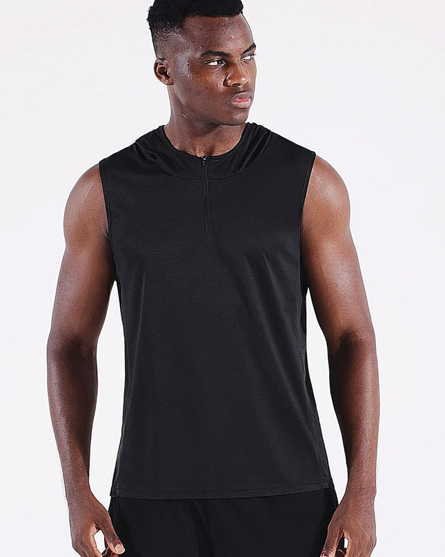 Men'S Running Tank Tops 3 Pack Sleeveless Workout Athletic Shirts with Hoods
