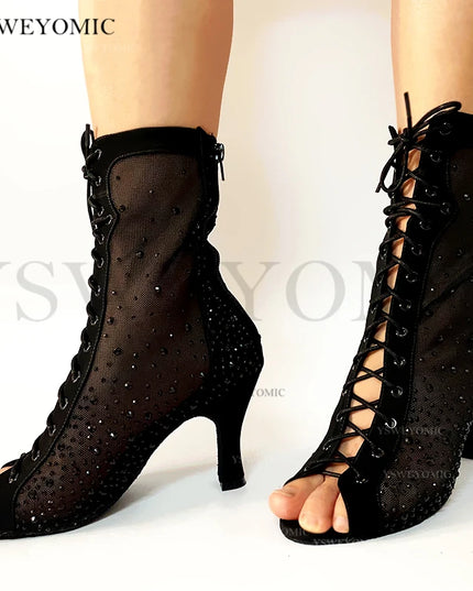 Bachata Dance Boot for Women High Quality Thicker Insole Suede Outsole Latin  in High Heel 3Inch