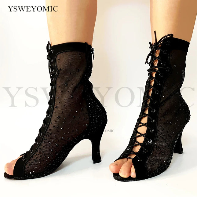 Bachata Dance Boot for Women High Quality Thicker Insole Suede Outsole Latin  in High Heel 3Inch