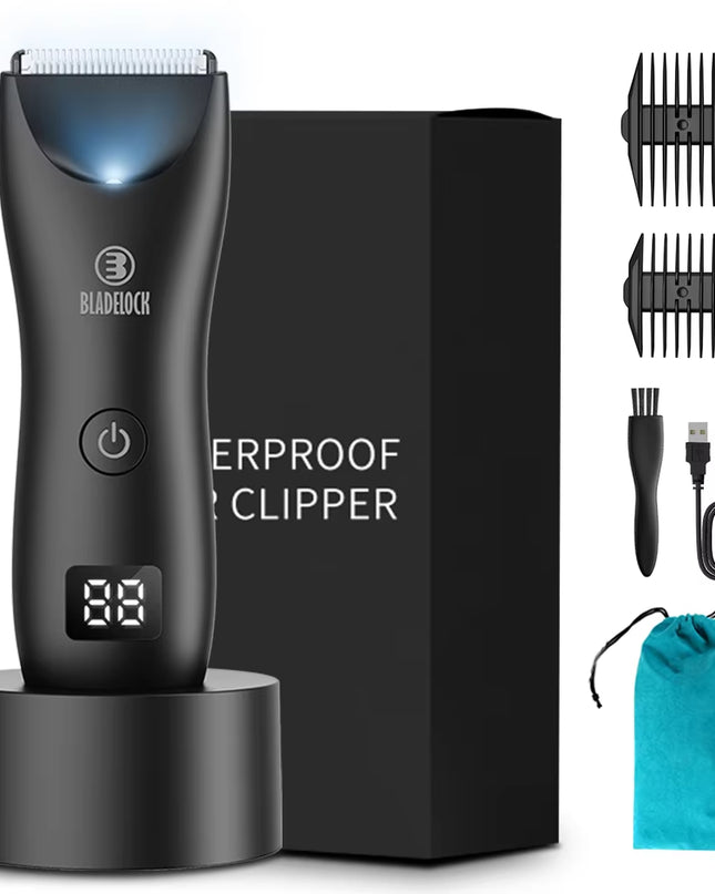 Men's Professional Groin Hair Trimmer and Body Grooming Clipper - Rechargeable Ceramic Shaver and Bikini Epilator