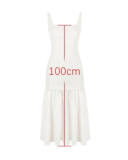 Midi Holiday Dress 2024 New Arrivals Red Spaghetti Strap Elegant Hem Dress Casual Birthday Party Dresses