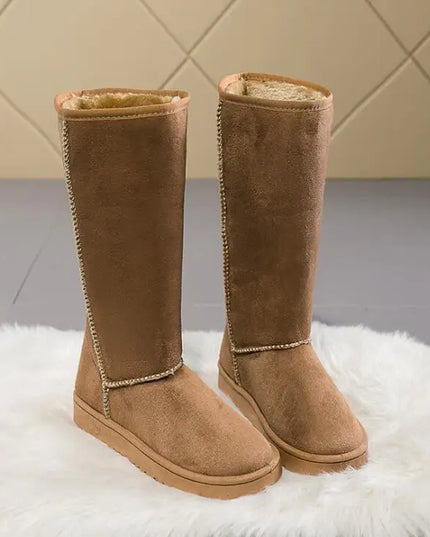 HOT 2025 Winter New High-Tube Fashion All-Match Warm Thick Snow Boots with Bow Knot Snow Boots Women Flat-Heel Snow Boots