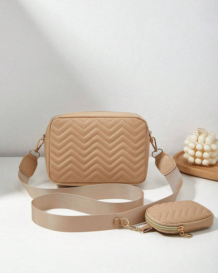 1 Piece Women'S Small Square Shoulder Bag, Quilted Crossbody Handbag with Coin Purse
